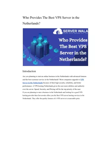who provides the best vps server in the