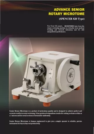 advance senior rotary microtome spencer 820 type