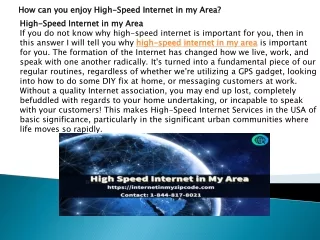 how can you enjoy high speed internet in my area