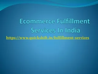 ecommerce fulfillment services in india