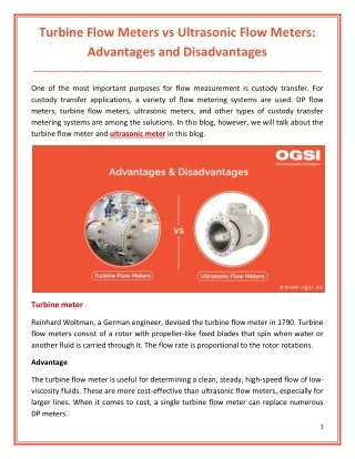 turbine flow meters vs ultrasonic flow meters