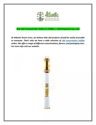 buy cbd concentrates online in halifax