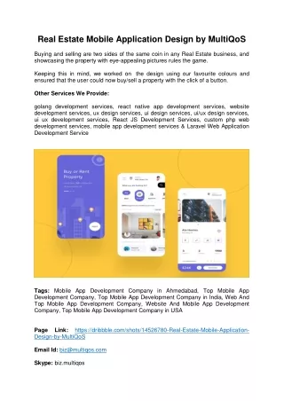 Real Estate Mobile Application UI/UX Design by MultiQoS