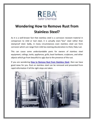 wondering how to remove rust from stainless steel
