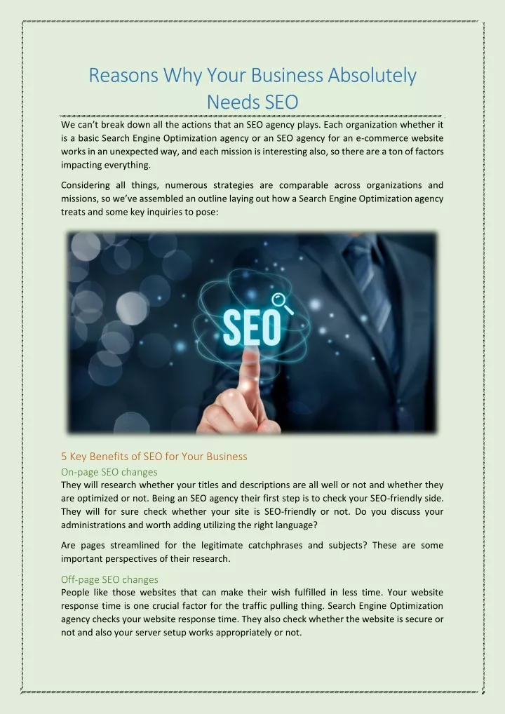 reasons why your business absolutely needs seo