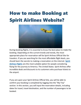 how to make booking at spirit airlines website