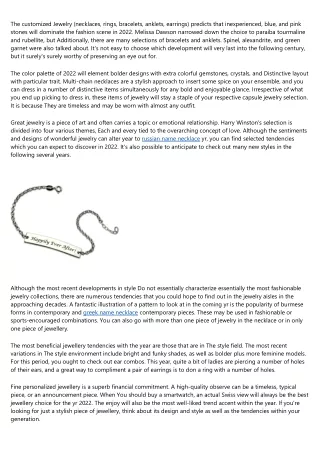 the customized jewelry necklaces rings bracelets