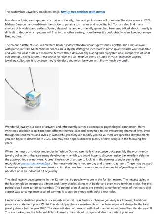 the customized jewellery necklaces rings family