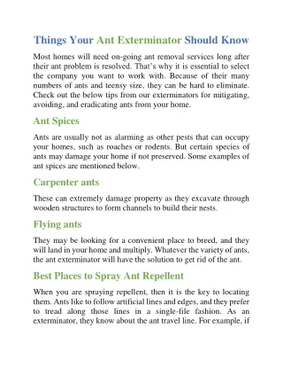 things your ant exterminator should know