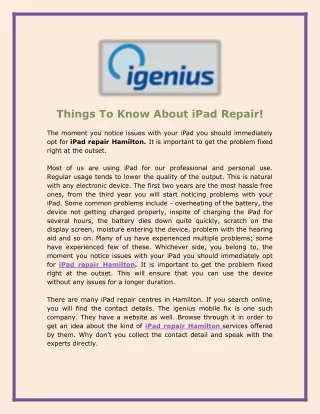 things to know about ipad repair
