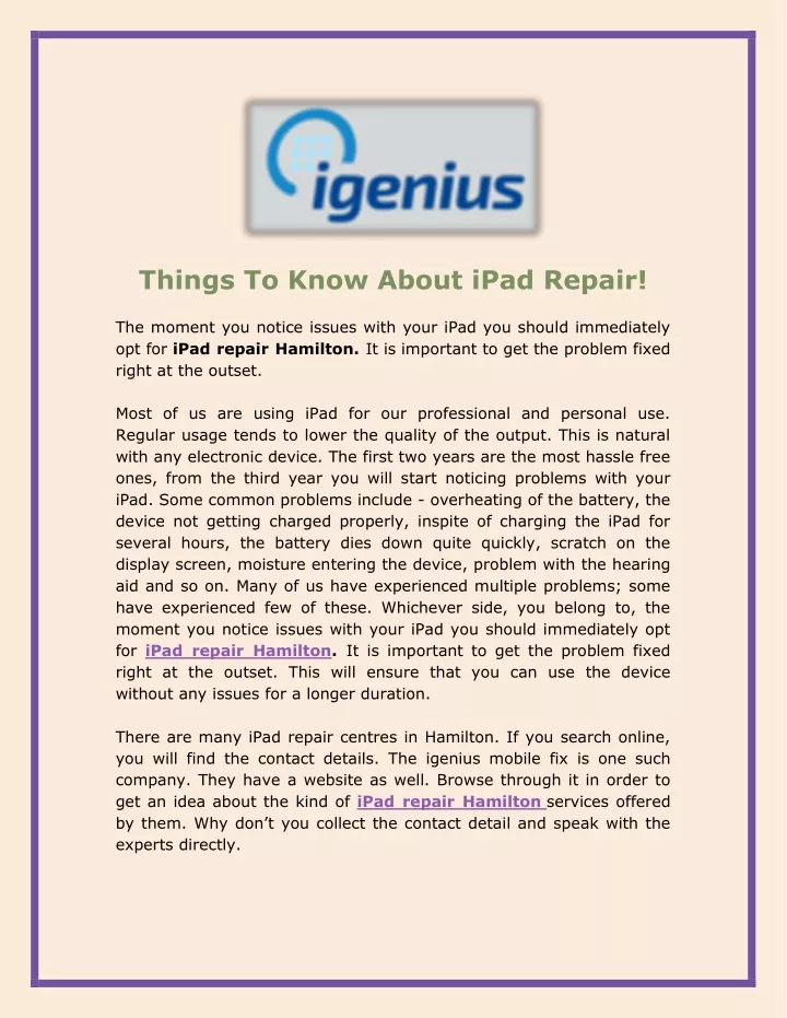 things to know about ipad repair