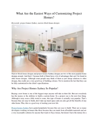 what are the easiest ways of customizing project