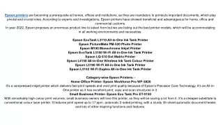 epson printers are becoming a prerequisite