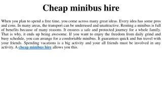 Cheap minibus hire