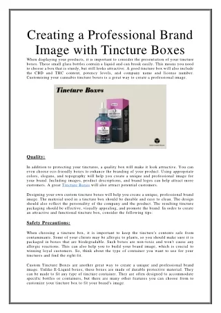 creating a professional brand image with tincture