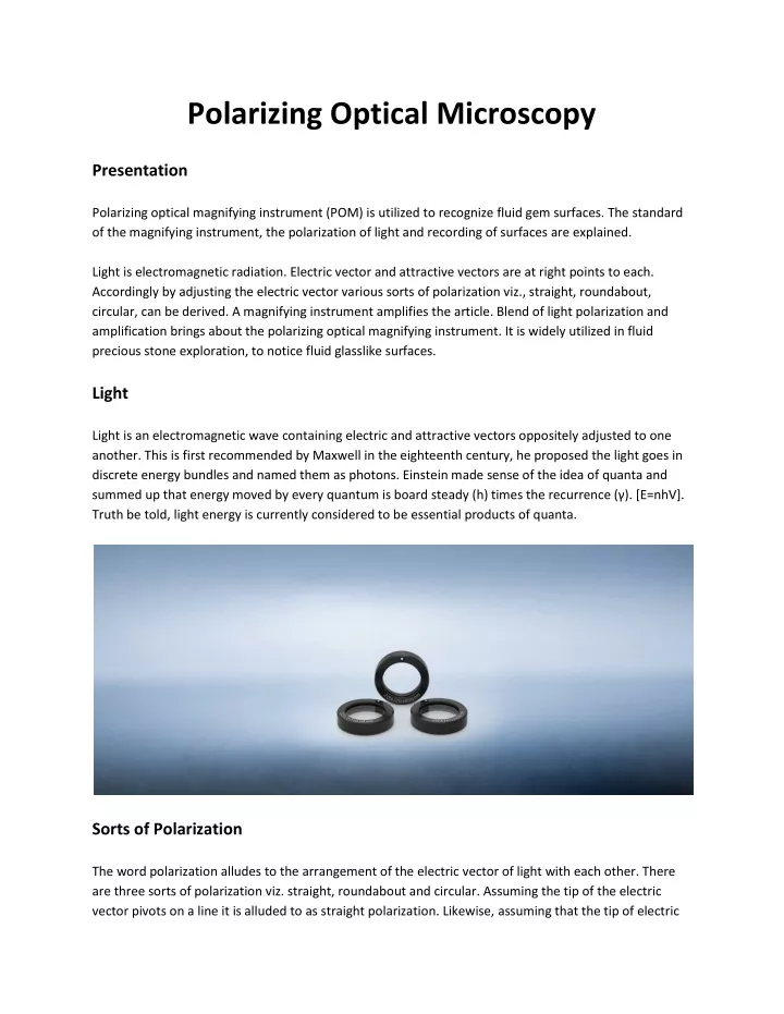 polarizing optical microscopy