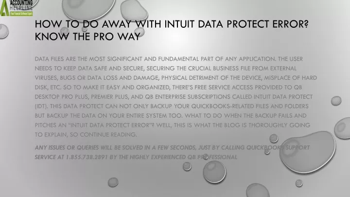 how to do away with intuit data protect error know the pro way