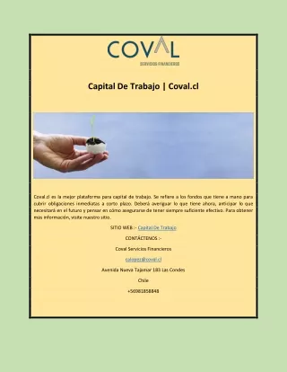 Capital De Trabajo | Coval.cl