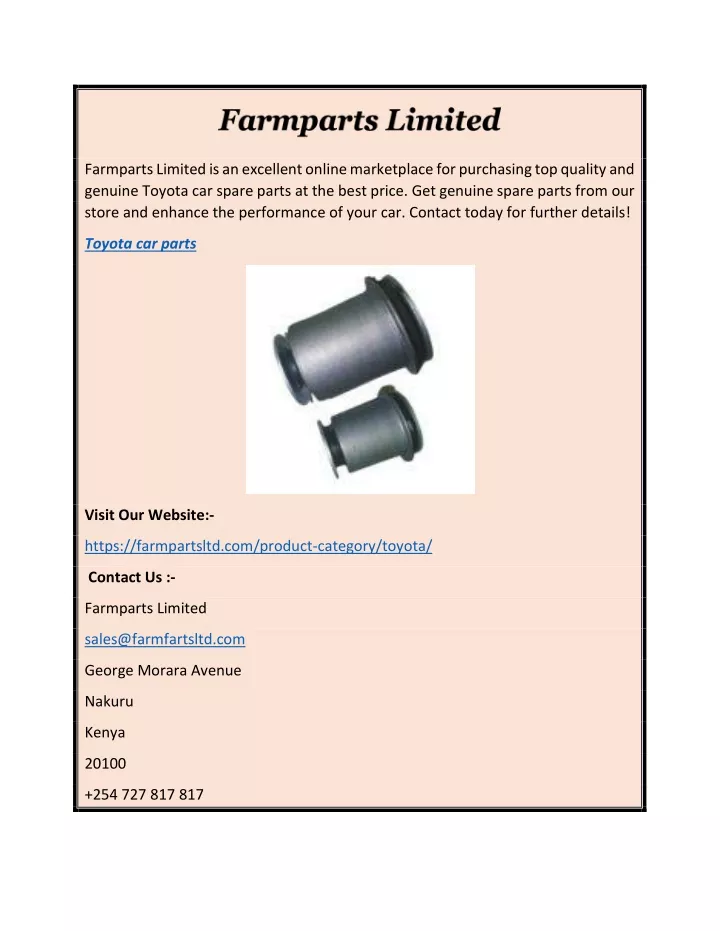 farmparts limited is an excellent online