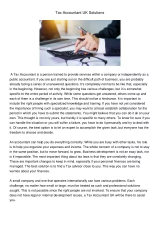 tax accountant uk solutions