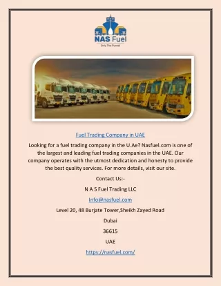 Fuel Trading Company in Uae | Nasfuel.com