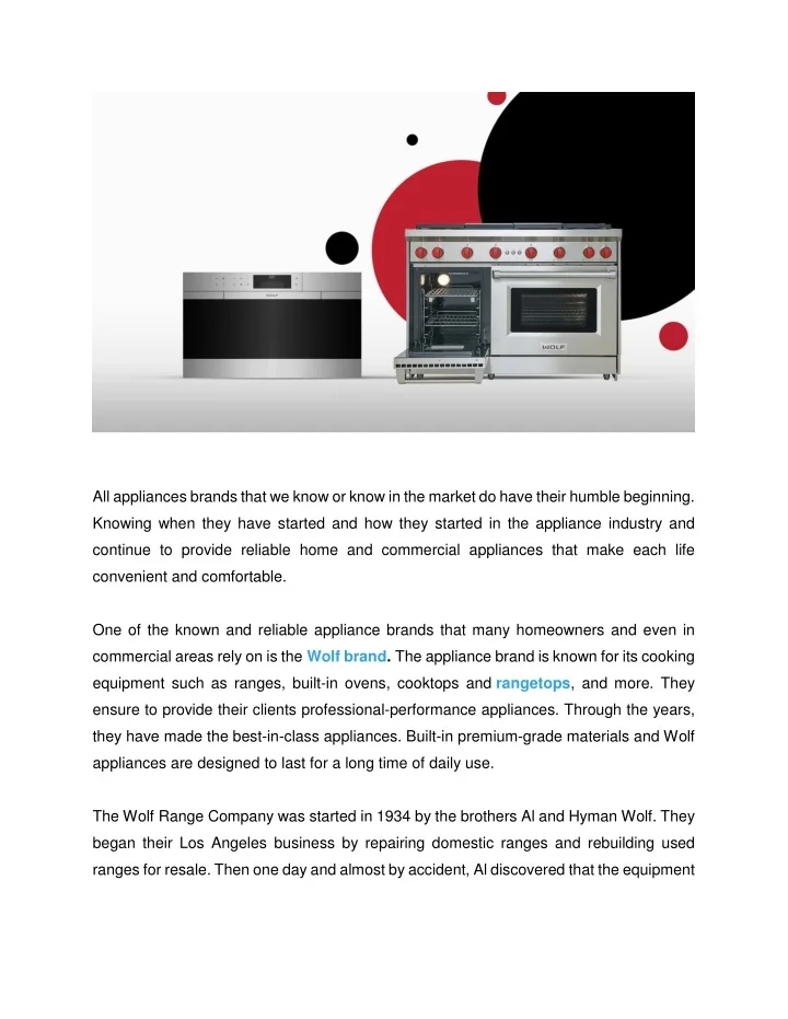 PPT - Know the History of Your Wolf Appliance PowerPoint Presentation ...