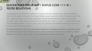 quickbooks error 3371 status code 11118 tested solutions