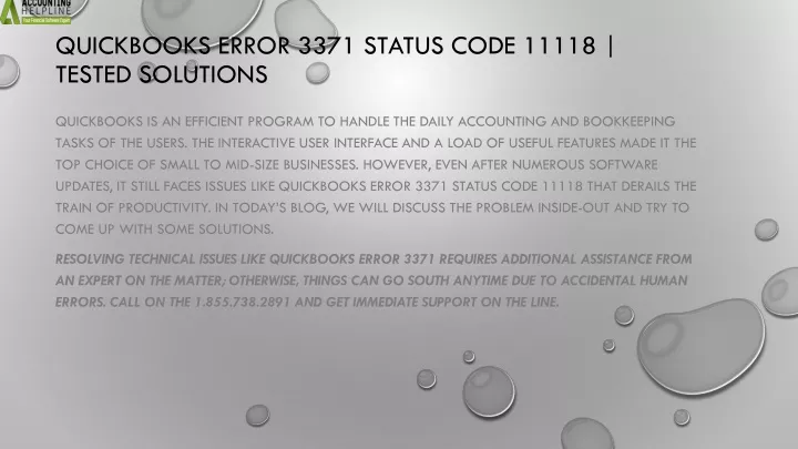 quickbooks error 3371 status code 11118 tested solutions