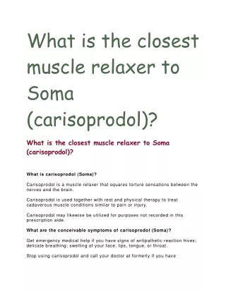 what is the closest muscle relaxer to soma