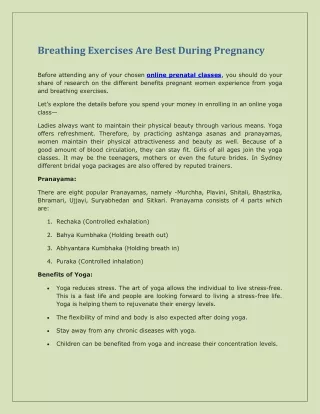 breathing exercises are best during pregnancy