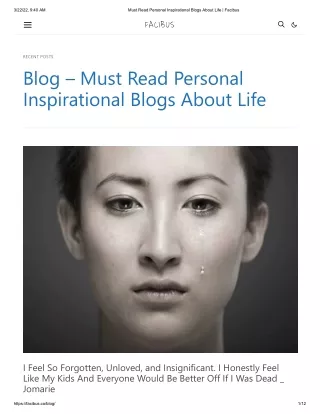 Must Read Personal Inspirational Blogs About Life - Facibus