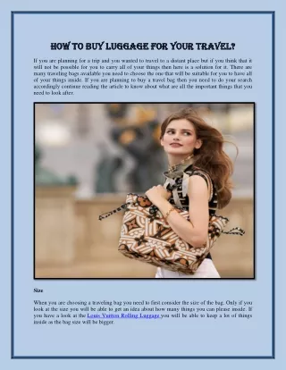 How to buy luggage for your travel