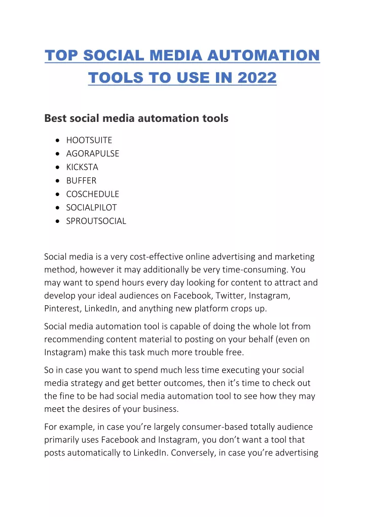 top social media automation tools to use in 2022