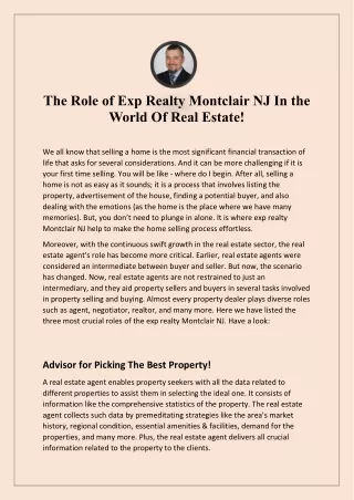The Role Of Exp Realty Montclair NJ In The World Of Real Estate