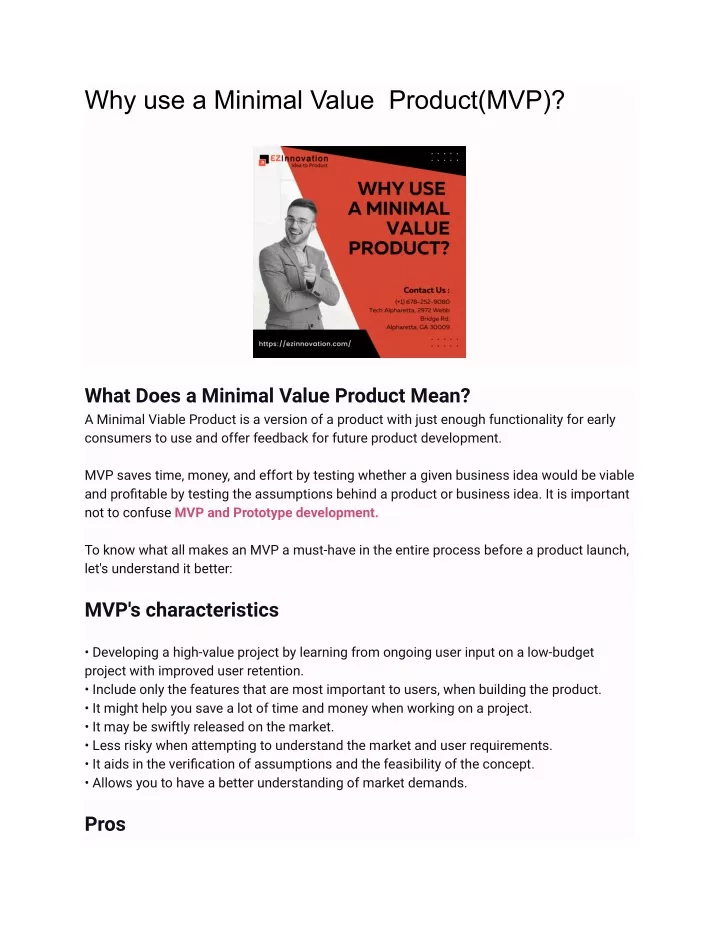 why use a minimal value product mvp