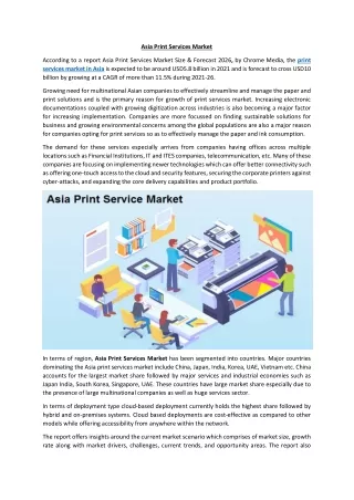 Asia Print Services Market Report