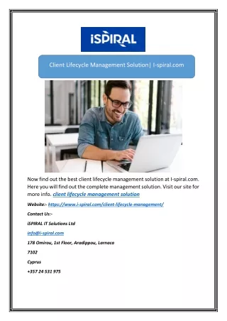 Client Lifecycle Management Solution| I-spiral.com