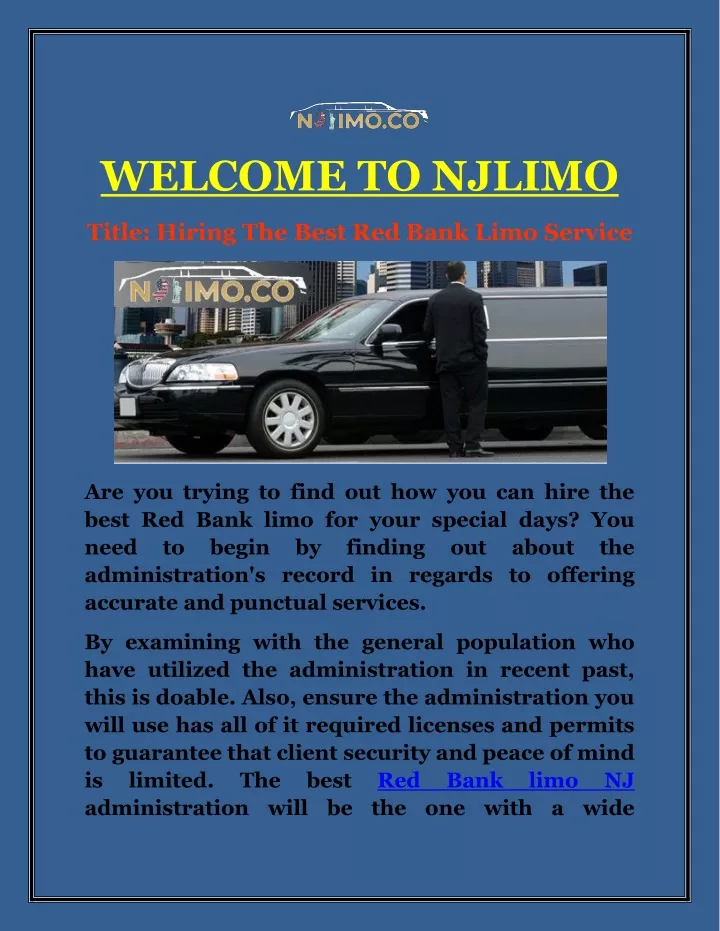 welcome to njlimo