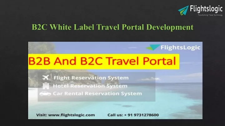 b2c white label travel portal development