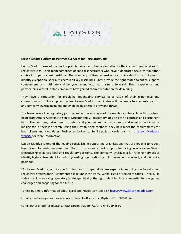 larson maddox offers recruitment services