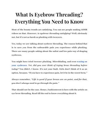 what is eyebrow threading everything you need