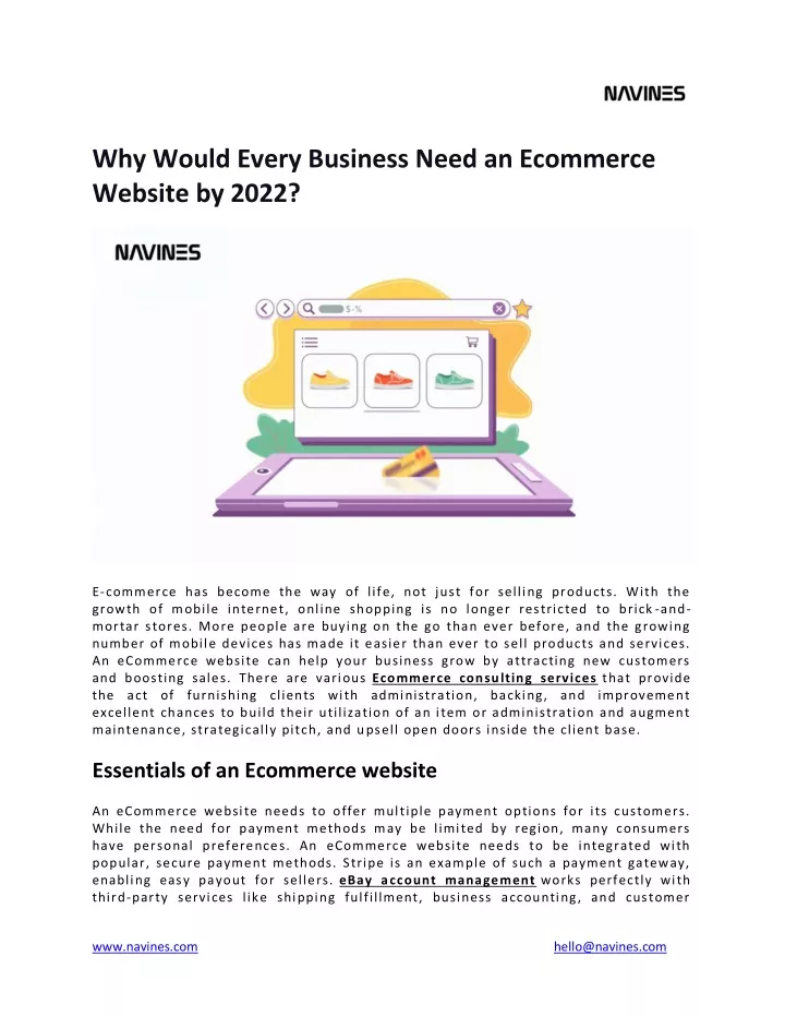 why would every business need an ecommerce