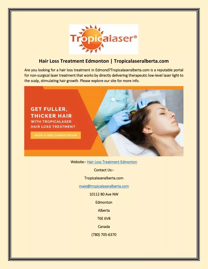 hair loss treatment edmonton tropicalaseralberta