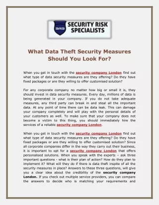 What Data Theft Security Measures Should You Look For