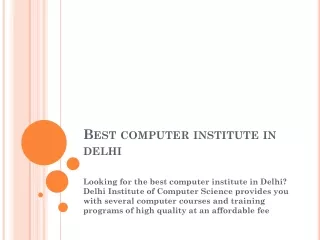 Best computer institute in delhi