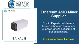 Crypto Expert Icon Miners Trusted Ethereum ASIC Miner Provider