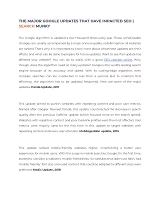 THE MAJOR GOOGLE UPDATES THAT HAVE IMPACTED SEO _ SEARCH MUNKY
