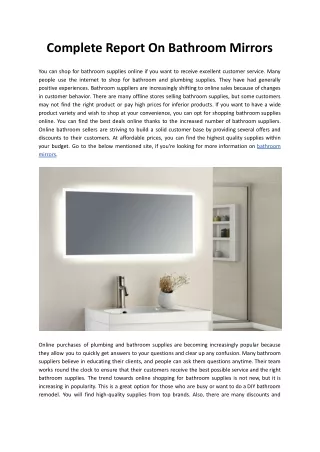 complete report on bathroom mirrors