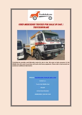 Used Mercedes Trucks For Sale In Uae | Truckshub.me