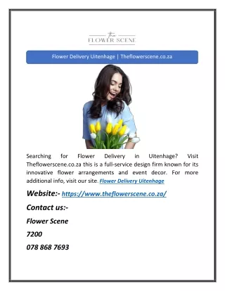 Flower Delivery Uitenhage | Theflowerscene.co.za